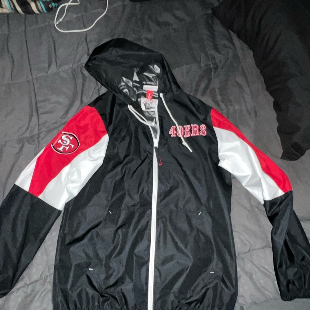 NFL 49ers Black and Red Windbreaker Jacket never worn